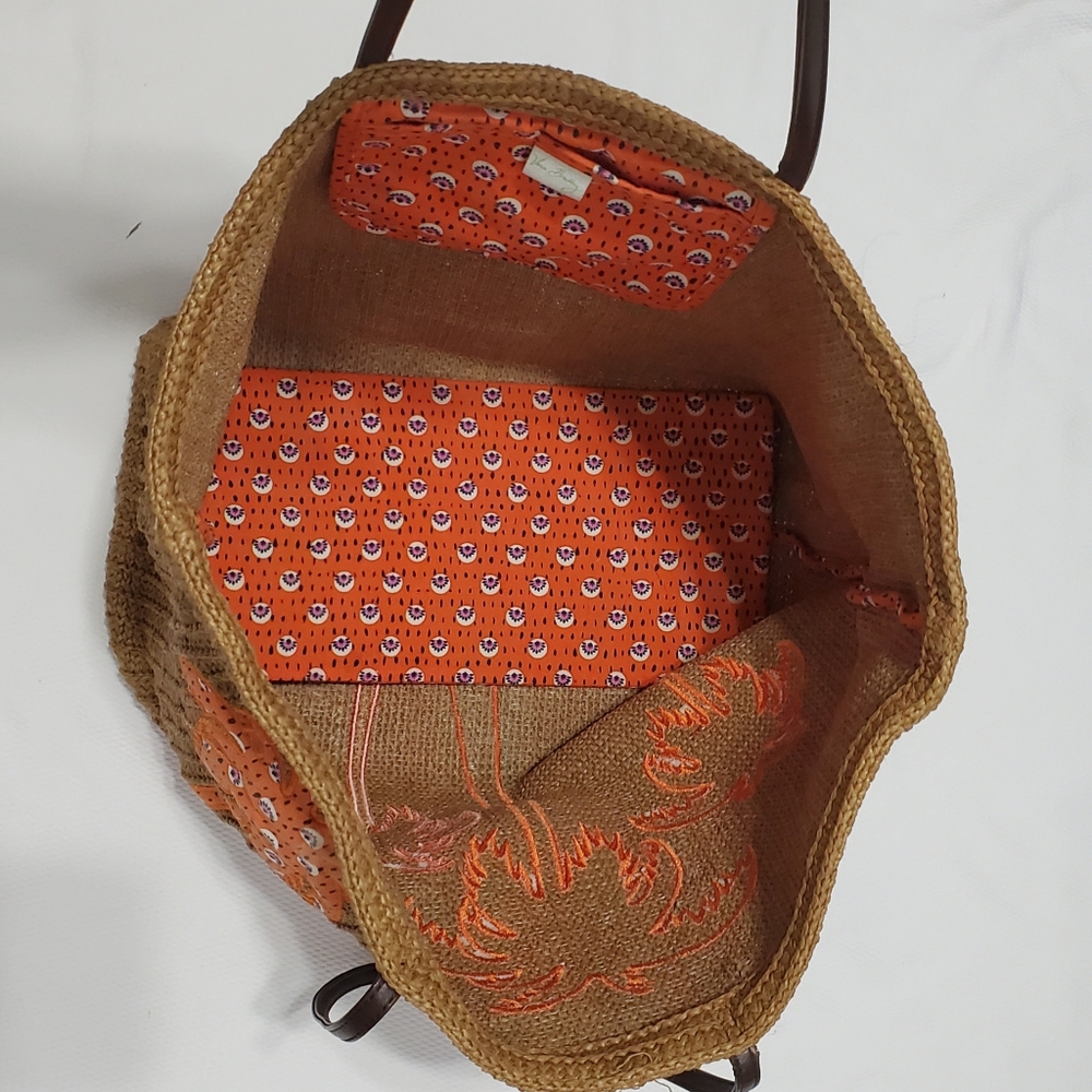 Vera Bradley Rio Rosie Large Straw Tote Bag - Picture 5 of 12
